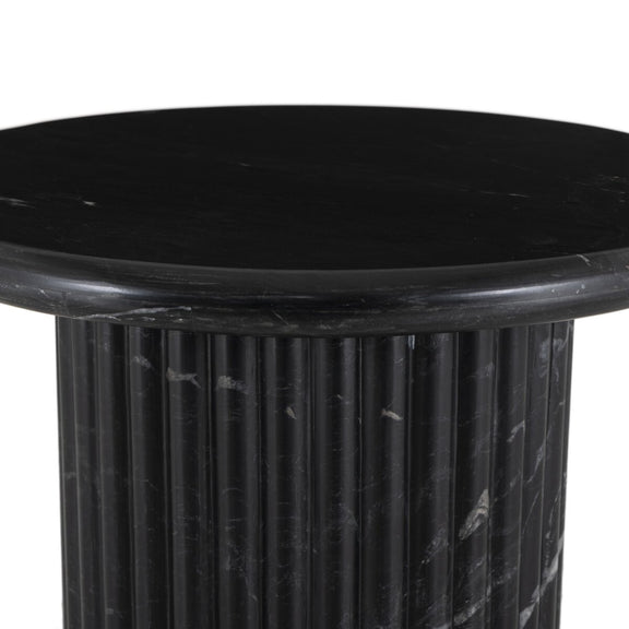 Oranda End Table - Black Scalloped Marble