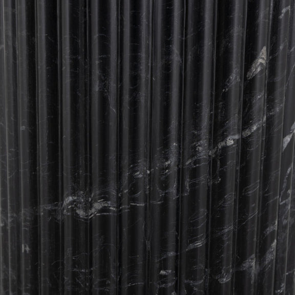 Oranda End Table - Black Scalloped Marble