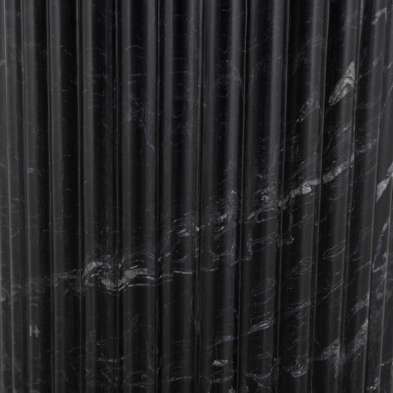 Oranda End Table - Black Scalloped Marble
