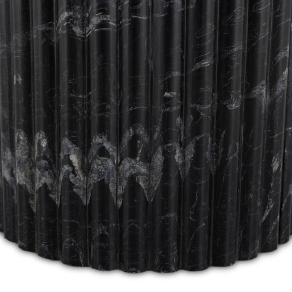 Oranda End Table - Black Scalloped Marble