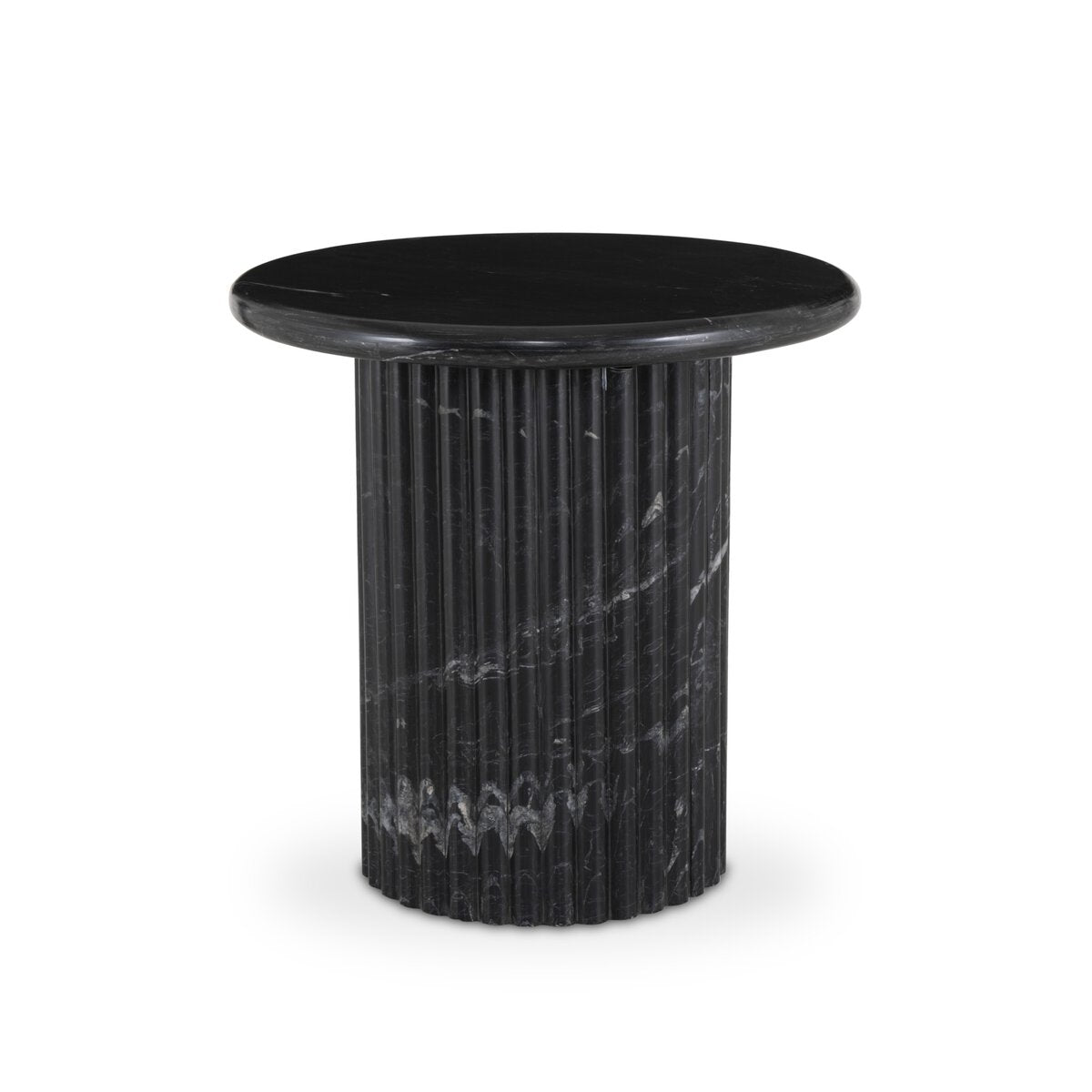 Oranda End Table - Black Scalloped Marble