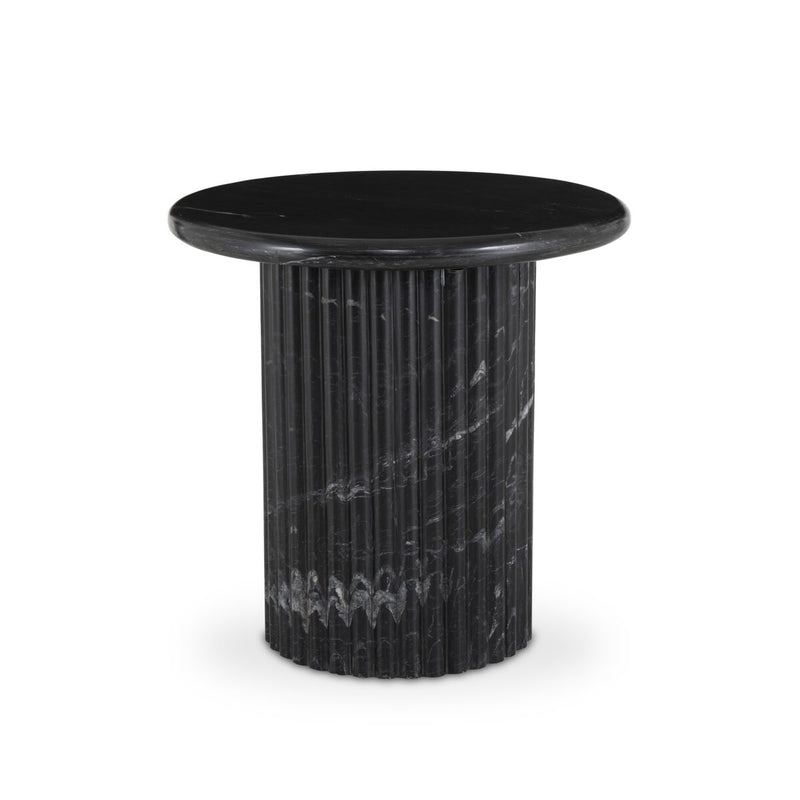 Oranda End Table - Black Scalloped Marble