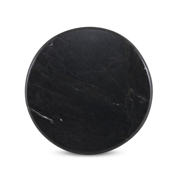 Oranda End Table - Black Scalloped Marble