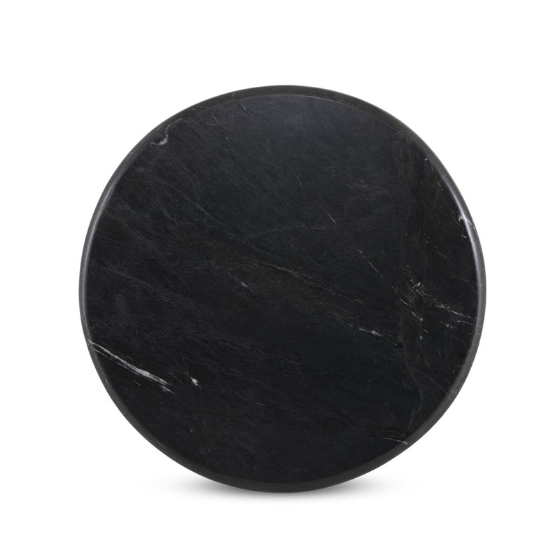 Oranda End Table - Black Scalloped Marble