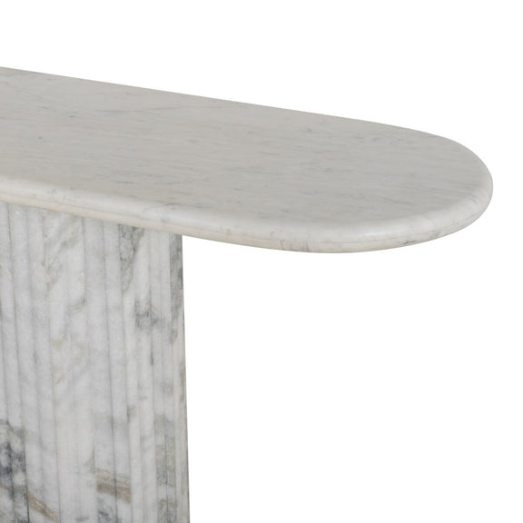 Oranda Console Table - Polished White Marble & Sealant