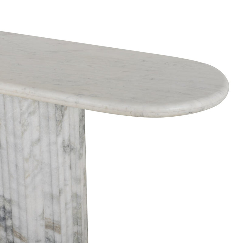 Oranda Console Table - Polished White Marble & Sealant