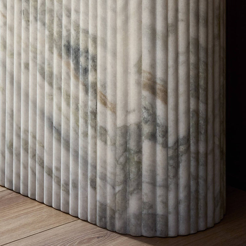 Oranda Console Table - Polished White Marble & Sealant
