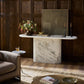 Oranda Console Table - Polished White Marble & Sealant