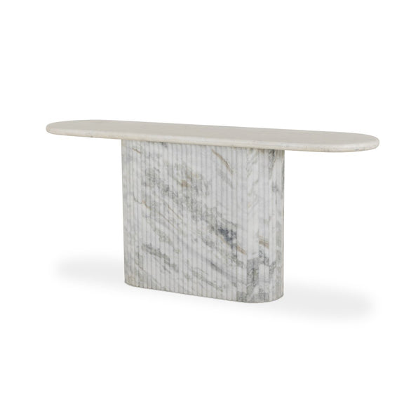 Oranda Console Table - Polished White Marble & Sealant