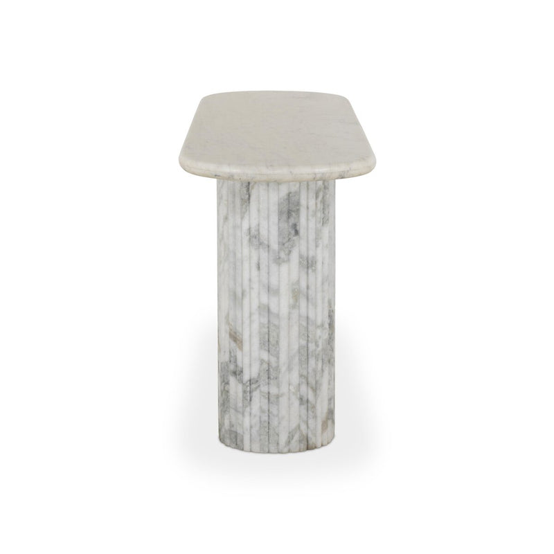 Oranda Console Table - Polished White Marble & Sealant