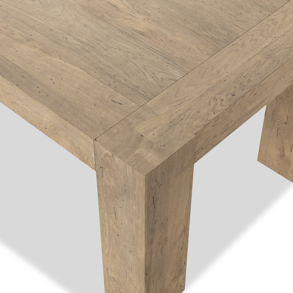 Abaso Dining Table - Whitewash Rustic Wormwood Oak