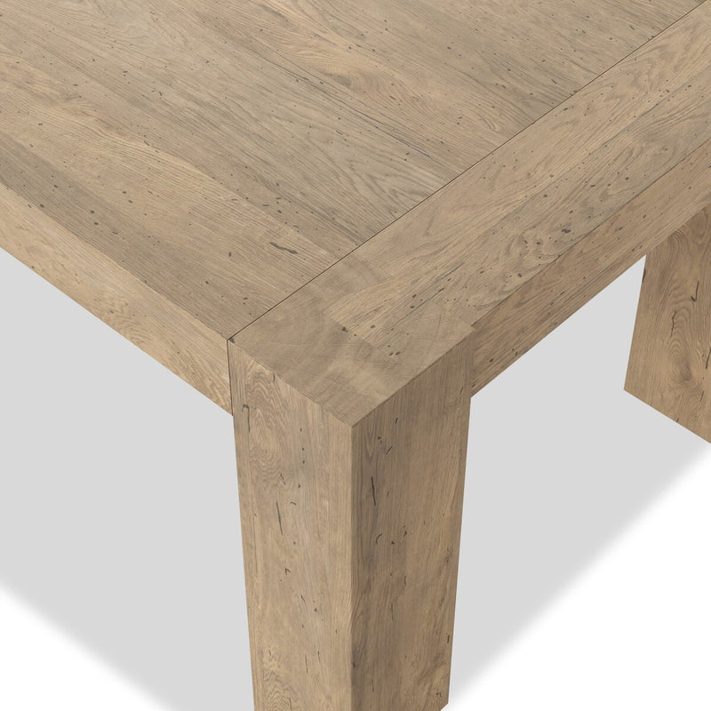 Abaso Dining Table - Whitewash Rustic Wormwood Oak
