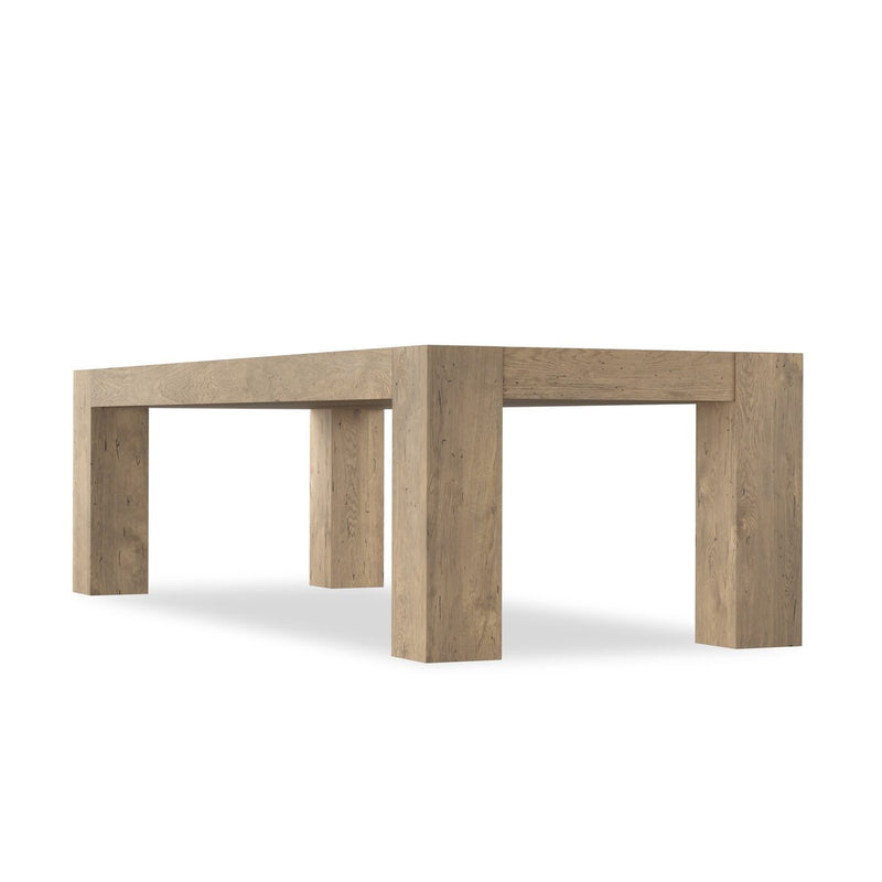 Abaso Dining Table - Whitewash Rustic Wormwood Oak