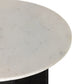 Terrell Round End Table - Polished White Marble