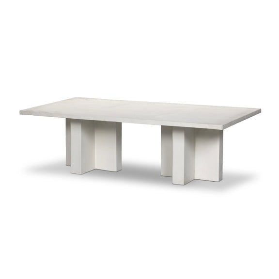 Terrell Outdoor Coffee Table - Matte White Cast Aluminum