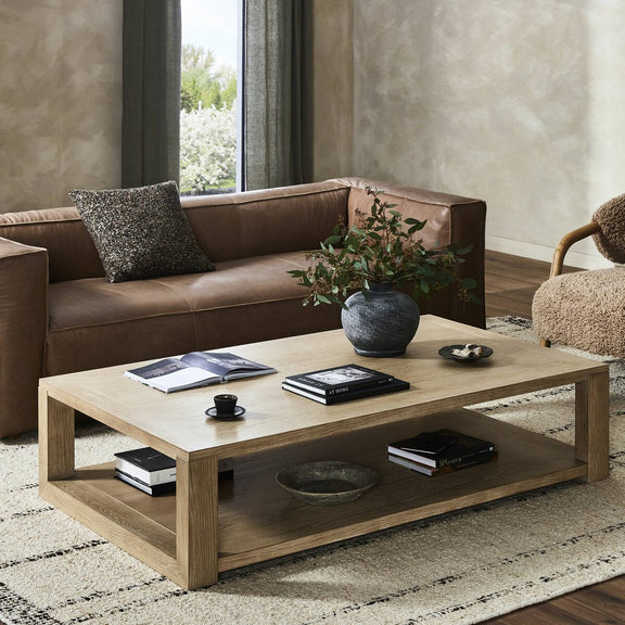 Thomas Coffee Table - Bleached Oak Solid