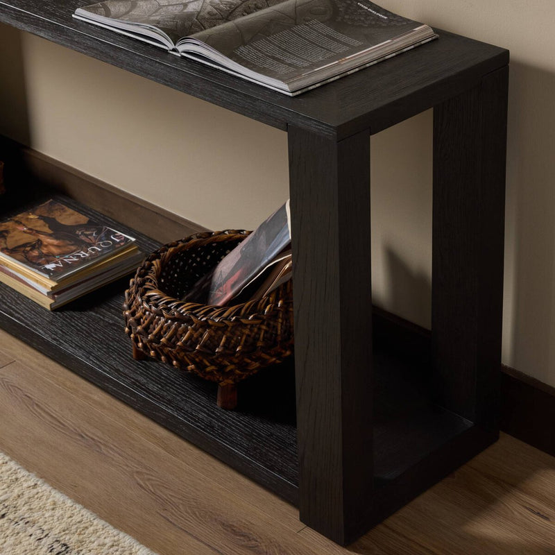 Thomas Console Table - Dark Anthracite Oak Veneer