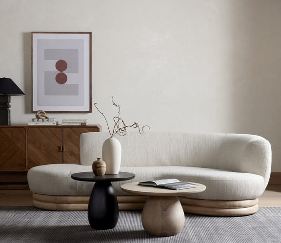 Woodblock The Hug Beige by Roseanne Kenny - Rustic Walnut