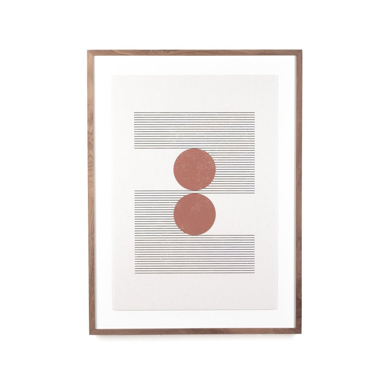 Woodblock The Hug Beige by Roseanne Kenny - Rustic Walnut