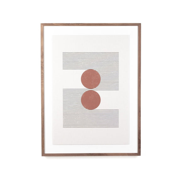 Woodblock The Hug Beige by Roseanne Kenny - Rustic Walnut