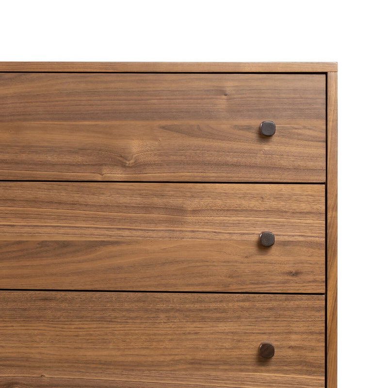 Arturo 6 Drawer Dresser - Natural Walnut Veneer