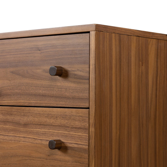 Arturo 6 Drawer Dresser - Natural Walnut Veneer