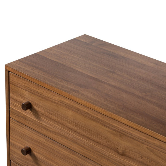 Arturo 6 Drawer Dresser - Natural Walnut Veneer