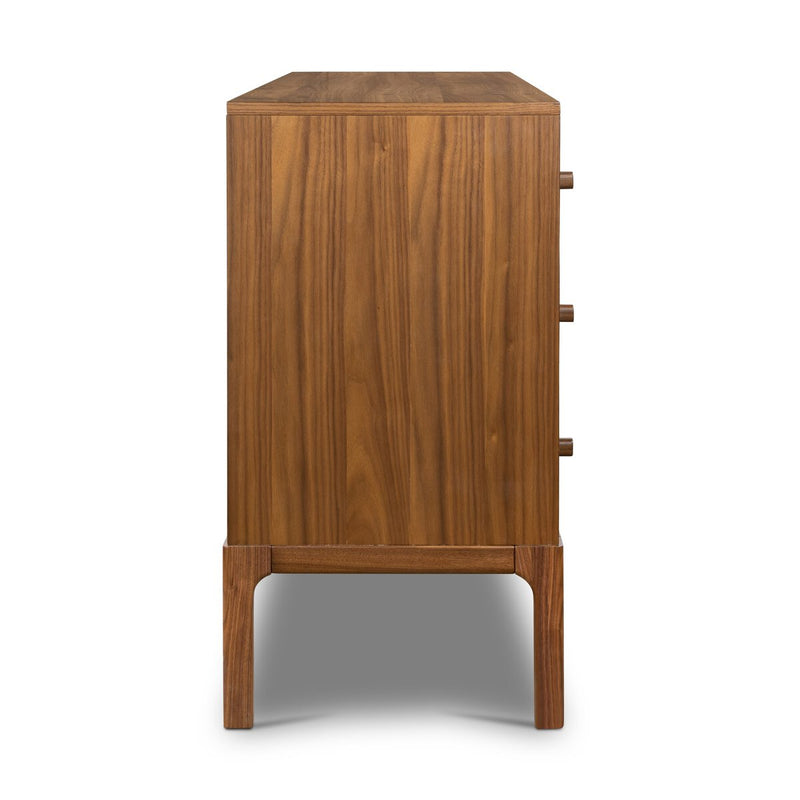 Arturo 6 Drawer Dresser - Natural Walnut Veneer