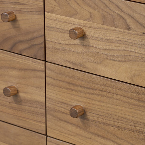 Arturo 9 Drawer Dresser - Natural Walnut Veneer