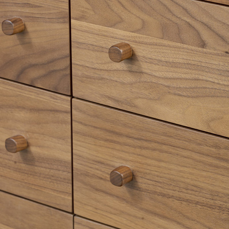 Arturo 9 Drawer Dresser - Natural Walnut Veneer