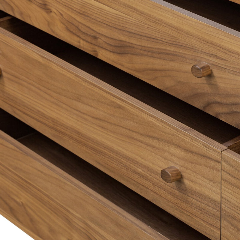 Arturo 9 Drawer Dresser - Natural Walnut Veneer