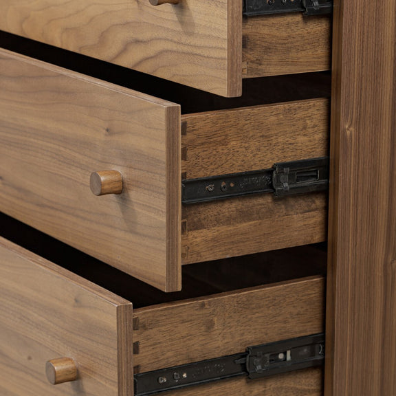 Arturo 9 Drawer Dresser - Natural Walnut Veneer