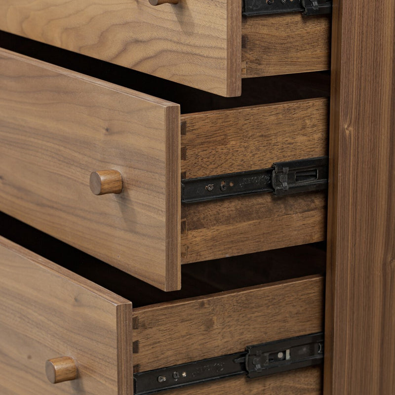 Arturo 9 Drawer Dresser - Natural Walnut Veneer