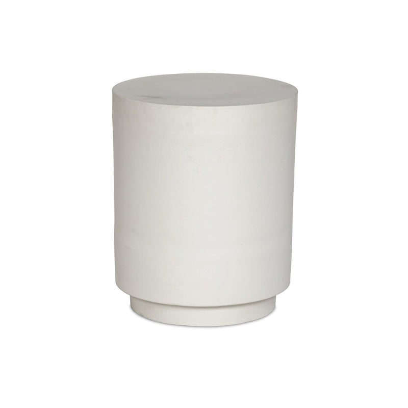 Javi Outdoor End Table - Matte White Cast Aluminum