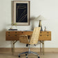 Abstract Botanic Line Drawing by Roseanne Kenny - Rustic Walnut
