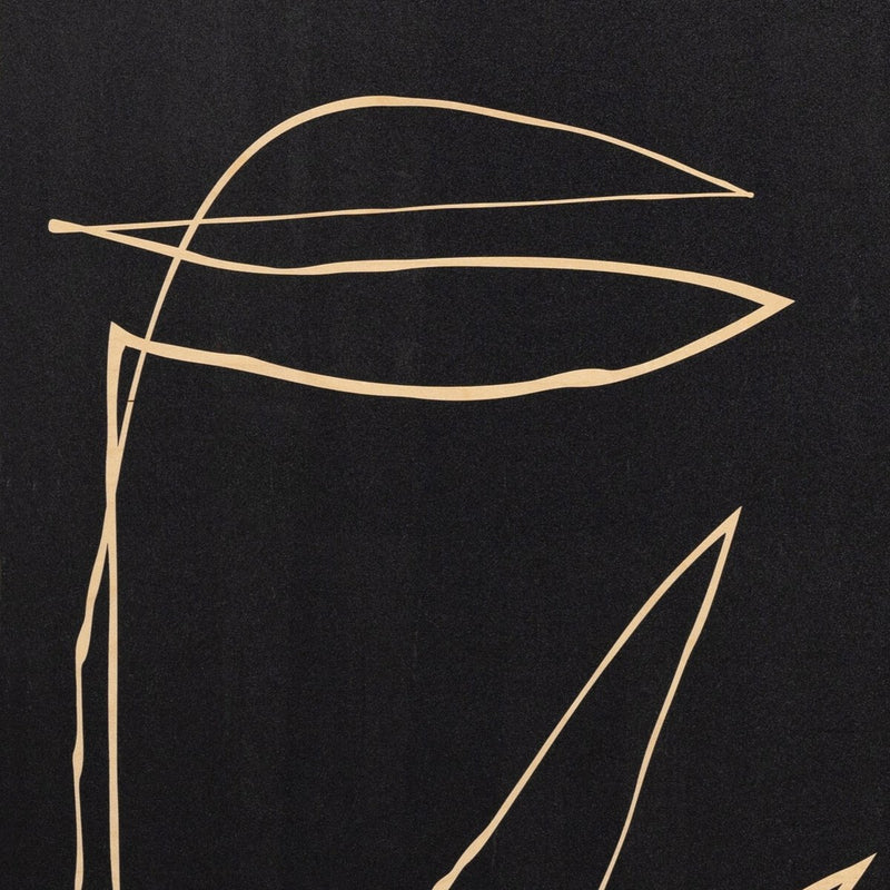 Abstract Botanic Line Drawing by Roseanne Kenny - Rustic Walnut