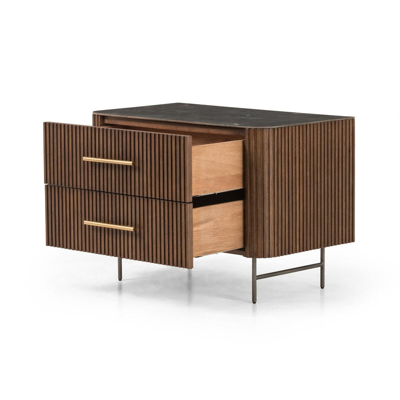 Fletcher Large Nightstand - Terra Brown Oak