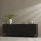 Kelby Closed Media Console - Carved Vintage Brown