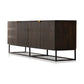 Kelby Closed Media Console - Carved Vintage Brown