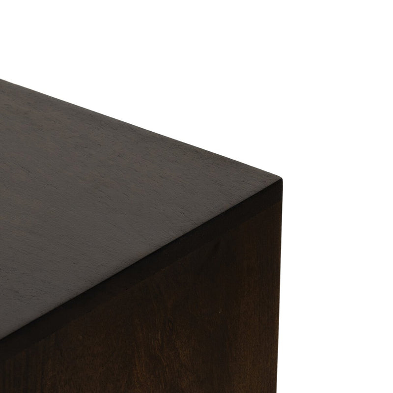 Kelby Closed Media Console - Carved Vintage Brown