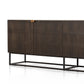 Kelby Closed Media Console - Carved Vintage Brown