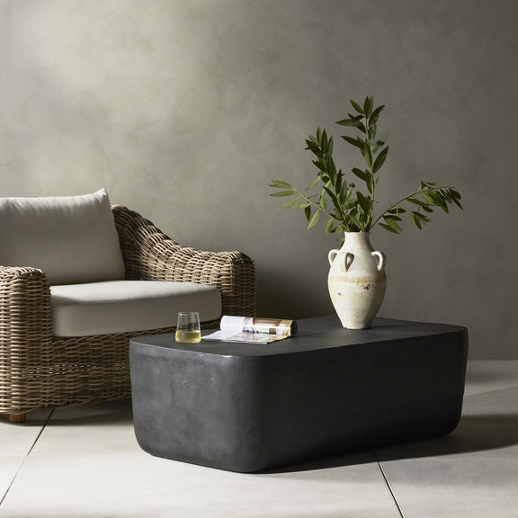 Basil Outdoor Rectangular Coffee Table - Aged Grey