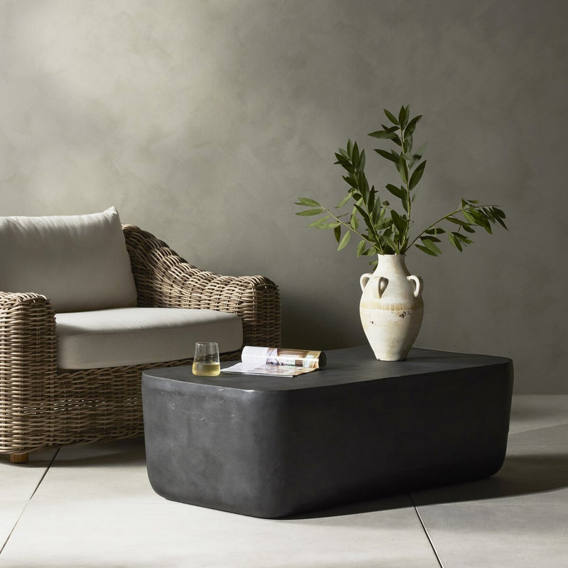 Basil Outdoor Rectangular Coffee Table - Aged Grey