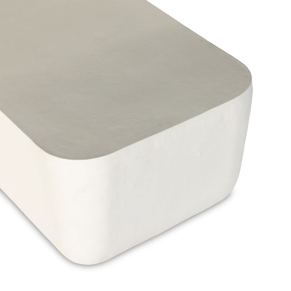 Basil Outdoor Rectangular Coffee Table - Matte White