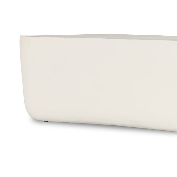 Basil Outdoor Rectangular Coffee Table - Matte White