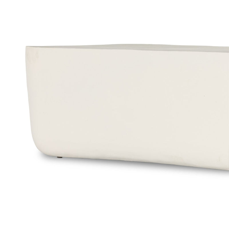 Basil Outdoor Rectangular Coffee Table - Matte White