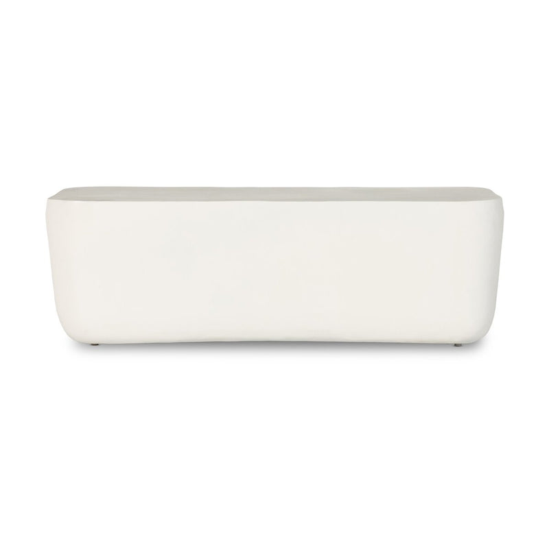Basil Outdoor Rectangular Coffee Table - Matte White