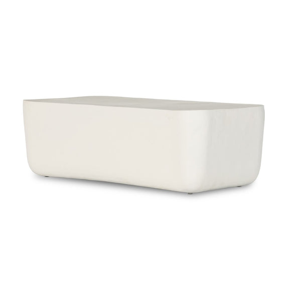 Basil Outdoor Rectangular Coffee Table - Matte White