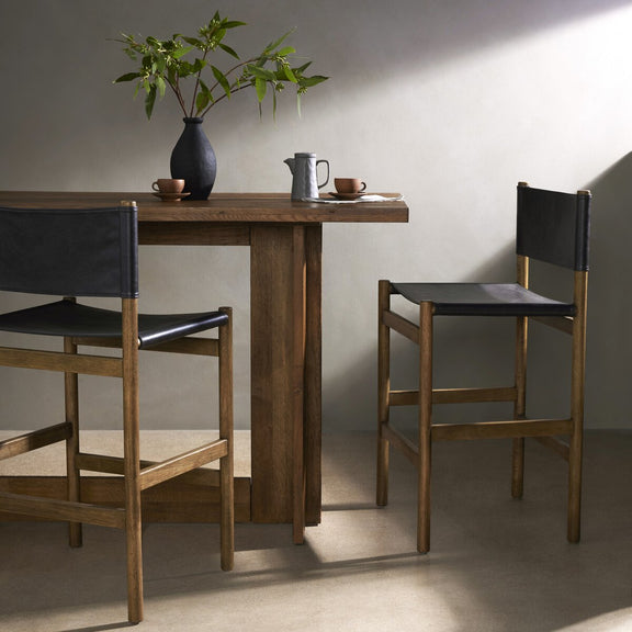 Kena Bar + Counter Stool - Sonoma Black & Solid Parawood
