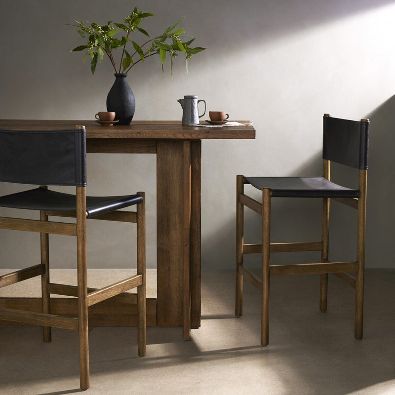 Kena Bar + Counter Stool - Sonoma Black & Solid Parawood